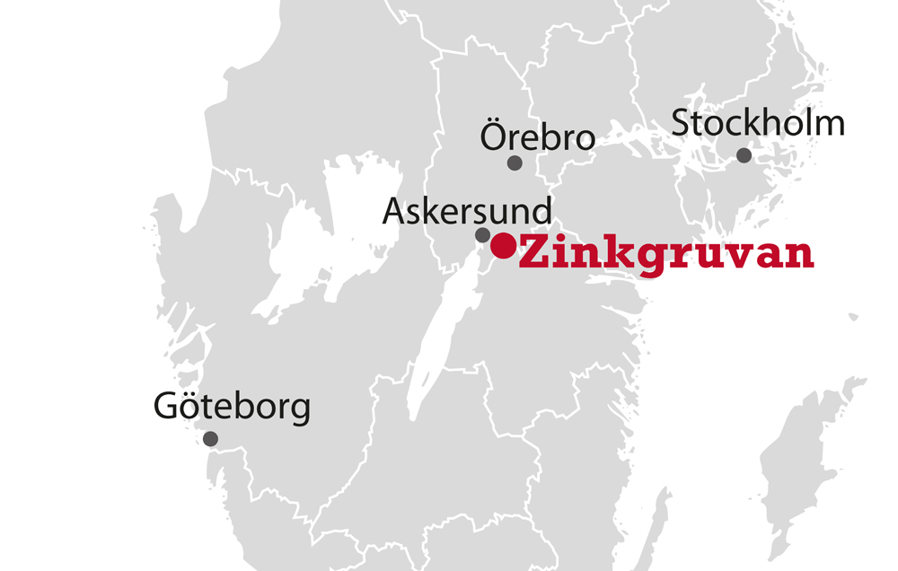karta över Zinkgruvan